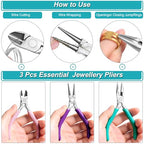 Yholin Jewelry Pliers and Jump Rings - Jewelry Making & Repair Kit for Bracelets, Necklaces, Wire Cutters, Chain Nose Pliers