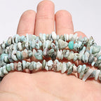 30in Larimar Natural Chip Stone Beads 5-8mm About 230pcs, Irregular Drilled Light Blue Green Bead for Bracelets Jewelry Making Supplies for Adults, DIY Crafts. - color: Larimar