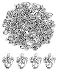 JIALEEY 50PCS Dragon Charm Flying Courage Pendant for DIY Jewelry Making Necklace Bracelet Accessaries, Antique Silver 21x16mm