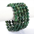 Justinstones 8mm Round Beads Stretch Bracelet 7 Inch Unisex - color: African Serpentine