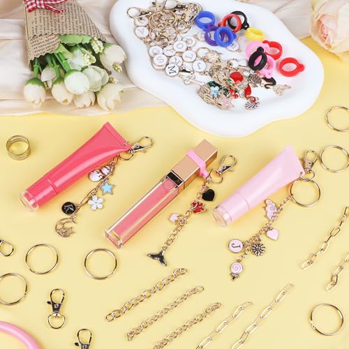 Starry 524 Pcs Keychain Making Kit, Including 25 Extender Chain 25 Keychain Clips 166 Charms Jewelry Plier Making Supplies for DIY Crafting and Jewelry Making - color: 524 Pcs