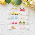 Daily Icon Polymer Clay Cutters Set – Molds, Clay Cutters for Polymer Clay, Clay Earring Tools - color: N color
