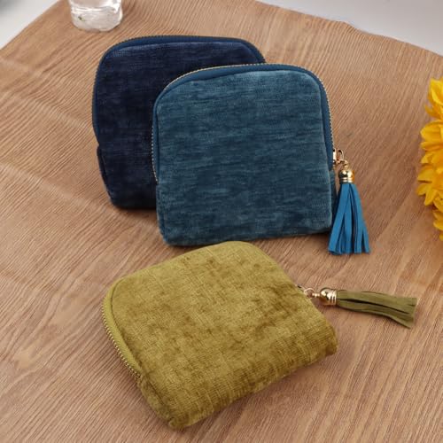 Travel Jewelry Case, Soft Velvet Organizer Pouch with 5 Compartments & Tassel Zipper, Anti-Scratch Jewelry Bag Storage Holder for Bangle Bracelets Earrings Necklace, Women Gifts - color: Grass Green