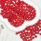 200pcs Glass Beads, 8mm Glass Beads for Barcelet and Jewelry Making DIY Crafts (Red) - color: Red