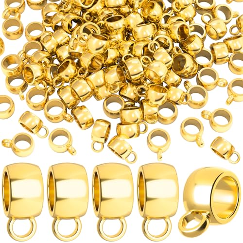 Joez Wonderful Links Bail Beads, Hypoallergenic Alloy Column Spacer Beads - color: 250 Gold