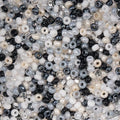 John Bead 8/0 Czech Glass Seed Beads 22 Grams Multi Mix Black/White for DIY Arts Crafts Jewelry Bracelets Necklaces Earrings Phone Charm Making - color: Multi Mix Black/White