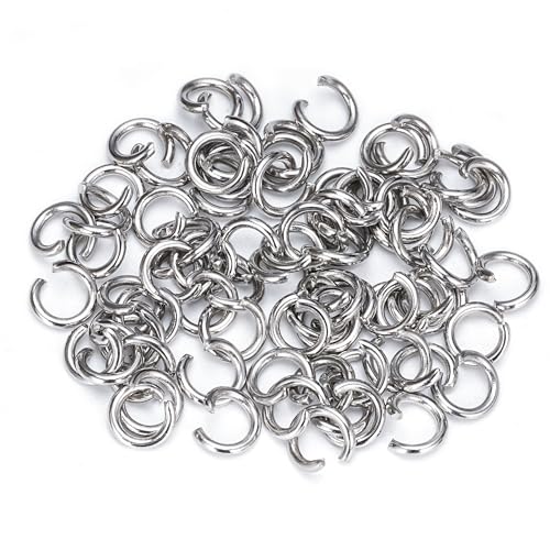1500Pcs 7mm Stainless Steel Open Jump Rings 16 Gauge Metal O Rings Single Loop Connectors for Jewelry Necklaces Bracelet Earrings Keychains Chainmail DIY Making - color: dark silver-16gauge, size: 7mm