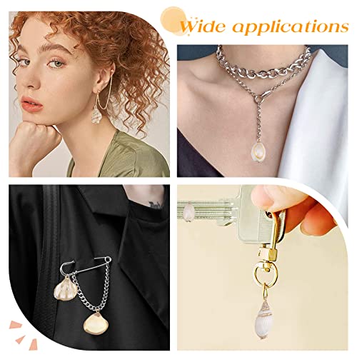 SUNNYCLUE 1 Box 24Pcs 6 Style Electroplate Spiral Seashells Charm Craft Charms Connectors Conch Shells Charms with Plated Golden Loop Bail for Bracelet Necklace Making Christmas Craft Gift Supplies - color: 1 Box 24pcs Spiral Seashells Charm