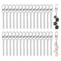 NCIWAN 30 PCS Keychain Making Kit Swivel Snap Hook Lobster Claw Clasps and Extender Chain Silver Metal Keychain Clips with Key Ring Bulk for DIY Craft Supplies Jewelry Key Chain Bags Accessories Gift - color: Silver 30