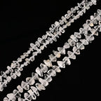 JM Design 5-7x8-13mm Natural Clear Herkimer Diamond Quartz Beads 15.5" Strand for Jewelry Making Craft - size: 5-7x8-13mm