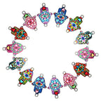 DanLingJewelry 50Pcs Random Color Religion Charms Hand of Hamsa with Evil Eye Charms for Bracelets Necklace Jewelry Making - color: 50pcs - Hamsa Hand - Random