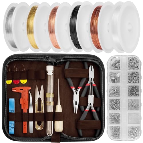 Mluchee Jewelry Wire Wrapping Jewelry Making Supplies Tools Kit - Including Findings Tools, Wire Wrapping Kit, Jewelry Pliers for Repair, Wire Wrap and Beading