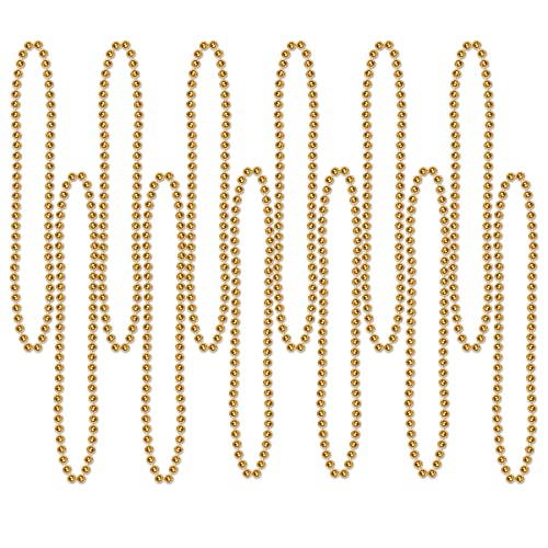 Party Beads - Small Round - size: 12-Pack, style: Gold (12-Pack)
