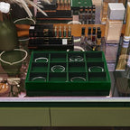 12 Grids Velvet Jewelry Tray Bracelet Trays Bangle Holder for Bracelet Bangle Earring Ring Display Storage (Green) - size: 12 Grid