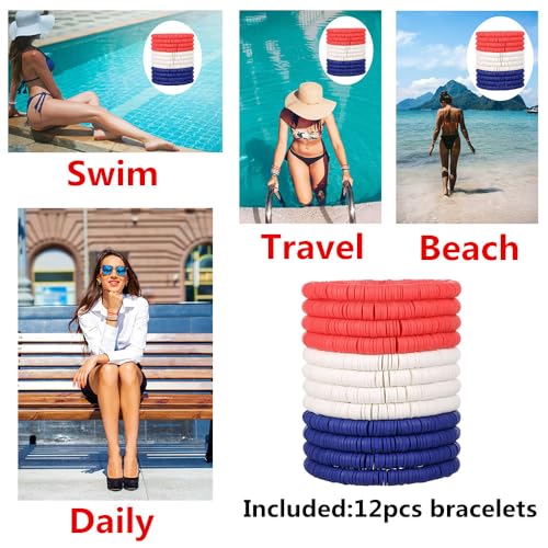12pcs Friendship Bracelets Beaded Bracelets Heishi Bracelet Cute Bracelets Stack Vinyl Clay Disc Bead Surfer Stretch Summer Beach Bracelets For Women Preppy Bracelets - color: E-color