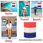12pcs Friendship Bracelets Beaded Bracelets Heishi Bracelet Cute Bracelets Stack Vinyl Clay Disc Bead Surfer Stretch Summer Beach Bracelets For Women Preppy Bracelets - color: E-color