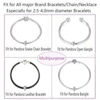 Clip Stopper Charms Sterling Silver Rondelle Spacer Bead for Bracelets (Silver) - color: Retro-Silver 2 pcs