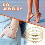 Prasacco 12 Pcs Bracelet Chains for Jewelry Making, Chain Bracelet for Women, Link Chain Bracelets with OT Toggle Clasp, Charm Bracelets for Jewelry Making (Gold) - color: Gold