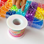 Elastic String for Bracelets, QBJAYTY 1mm Strong Elastic Stretchy String Cord for Bracelet Making, Bracelet Elastic String for Pony Kandi Letter Beads Beading, Black White Rainbow String - size: 1mm, style: black white rainbow