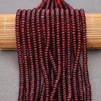 BONNY BOXX 1 Strand (150PCs) Natural 2 * 4mm Garnet Jade Rondelle Beads, Natural Abacus Disk Stone Beads Loose Spacer Gemstone for DIY Bracelet Necklace Jewelry Making - color: Garnet, size: 2*4MM