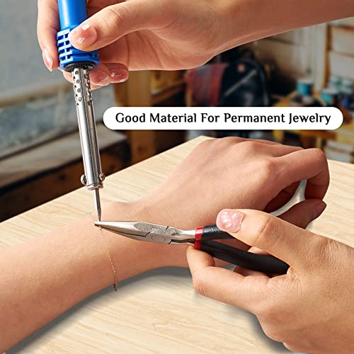 Elecrelive 3.28FT 14K Gold Filled Chains 1.5mm Brass Cable Chains Thin Weldable Link Curb Necklace for Permanent Jewelry Necklace Bracelet Making - color: Golden-Cable Chain