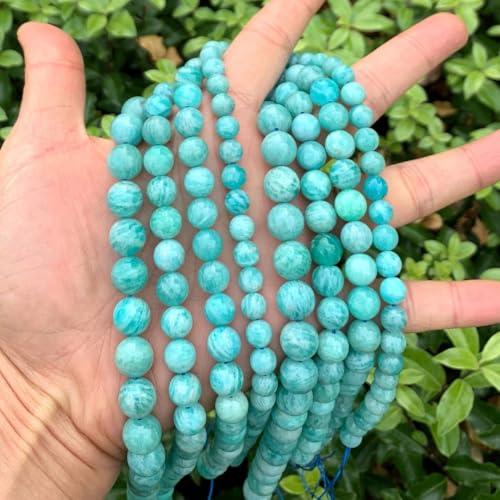180pcs Adabele Natural Grade A Brazil Amazonite Healing Gemstone 4mm Small Round Beads Gem Stone Spacer for DIY Craft Jewelry Making GE8-4 - color: Grade A Amazonite, size: 4mm (180pcs/2 strands)