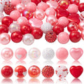 DanLingJewelry 50pcs 20mm Valentine's Day Theme Pink & Red Bubblegum Acrylic Heart Beads for DIY Jewelry Making Accessories - color: 50pcs - Valentine