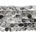 MJDCB Natural Irregular Shape Stone Beads 6-8mm Black Quartzrutilated Gemstone Energy Crystal for Jewelry Making Bracelet Necklace - color: Black Quartzrutilated