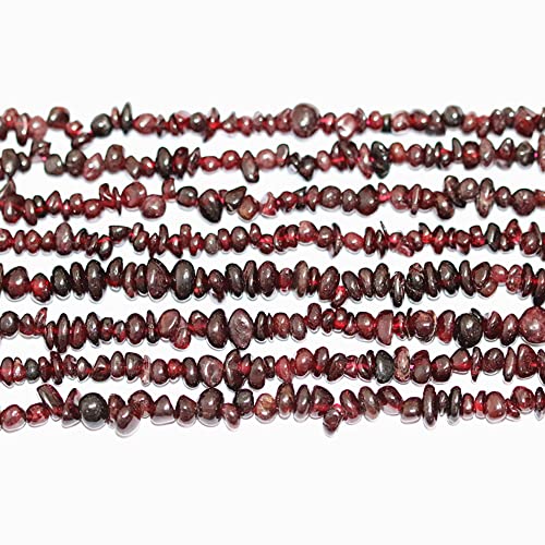 5-8mm Natural Red Garnet Gemstone Chips Loose Beads Semi Precious for Jewelry Making DIY Handmade Craft Supplies 1 Strand per Bag Approxi 34" - color: Red Garnet Chips