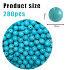 Turquoise Beads Bulk 10mm - 280pcs Natural Semi-Precious Gemstone Round Space Loose Beads for Jewelry Making, Bracelets, Necklaces, Earring, DIY Handmade Crafts, Healing Stone Gifts - color: Turquoise Round 10mm