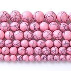 160PCS 4MM Pink Turquoise Spacer 2 Strands Loose Beads for Jewelry Making DIY Bracelet Necklace - color: Pink Turquoise, size: 4mm (2 strands)