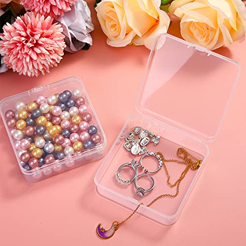 Jetec 6 Pieces Mini Plastic Clear Beads Storage Containers Box for Collecting Small Items, Beads, Jewelry, Business Cards, Game Pieces, Crafts (3.3 x 3.3 x 1.1 Inch) - size: 3.3 x 3.3 x 1.1 Inch