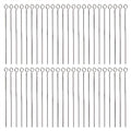 Shapenty 200PCS Mini Metal Wire Eyepins Beading Small Open Eye Head Pins Needles Bulk for DIY Craft Bead Earring Pendant Necklace Bracelet Jewelry Charm Finding Making (40mm/1.57Inch, Silver) - color: Silver, size: 40 mm