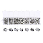 Beadthoven 260pcs 7 Style Tiny Antique Silver Column Spacer Beads 4-8mm Tibetan Alloy Tube Metal Spacers for Jewelry Necklace Bracelet Making Hole: 1.5-3.5mm - color: Antique Silver-Tube-7 Style