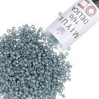 Miyuki Delica Seed Beads – Size 11/0 (1.6 mm), DB0792, Dyed Matte Gray Blue, 7.2 g, Approx. 1440 Beads, Made in Japan - color: DB0792 - Dyed Matte Gray Blue