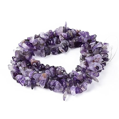 5-8mm 34 inches Natural Crystal Stone Beads for Jewelry Making Tumbled Drilled Irregular Gravel Gemstones Chips Stone Beads by Strand (AAA Amethyst) - color: AAA Amethyst