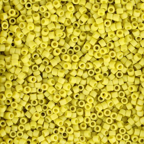 Miyuki Delica Seed Beads – Size 11/0 (1.6 mm), DB2283, Frost Opaque Glaze Yellow, 7.2 g, Approx. 1440 Beads, Made in Japan - color: DB2283 - Frost Opaque Glaze Yellow