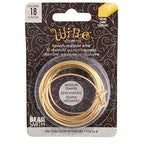 The Beadsmith Square Craft Wire - Medium Temper Beading Wire, Gold Color, 18 Gauge, 4 Yards - color: Gold, size: 18 Gauge, 4 Yard Coil
