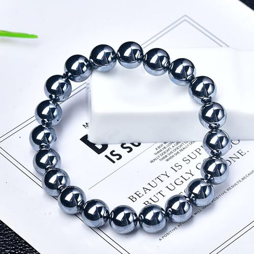 Handmade 8mm Beaded Bracelets For Men Protection Bracelet For Women Chakra Feng Shui Stretchy Handmade Lucky Money Stretchy Crystal Bracelets Best Gifts - color: Hematite 3PCS
