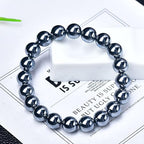 Handmade 8mm Beaded Bracelets For Men Protection Bracelet For Women Chakra Feng Shui Stretchy Handmade Lucky Money Stretchy Crystal Bracelets Best Gifts - color: Hematite 3PCS
