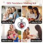 MilkyWay Wish Pearl Necklace Kit, DIY Necklace Making Kit, lotus Necklace Cage Locket Cultured Pearl in Oyster Set, 16.9", Surprise Gift For Wife, Girlfriend,Mother - color: Love