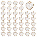 Honbay 40PCS Enamel Alloy Charms Pendant Dainty Cute Love Heart Shaped Pendants Valentine's Day Pendant Bead Charms for Keychains Earrings Bracelets Necklaces Jewelry Making and DIY Crafts - color: White