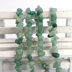 Jewelry Making 6-8mm Gemstone Fluorite Indian Moss Black Onyx Agate Aventurine Jade Opalite Carnelian Chips Beads Strand 34" (Green Aventurine Jade) - color: Green Aventurine Jade