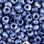 20Pcs Natural Blue Sodalite Large Hole Beads, 8x14mm Rondelle Gemstone Spacer Beads 6mm Big Hole for Jewelry Making, Beading Bracelets, Macrame & Hair Braiding - color: Blue Sodalite
