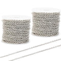 60 Feet Metal Iron Jewelry Chains 2 mm Bulk Gold and Silver Necklace Link Chains for Jewelry Making (Steel Color) - color: Steel color