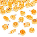 Craftdady Resin Plastic Miniature Food Snack Pendants Charms Ice Drink Juice Pendants Cute Bottle Fruit Keychain Charms Hang Ornament for DIY Craft Earring Bracelet Necklace Jewelry Making - color: Yellow Simulated Bread