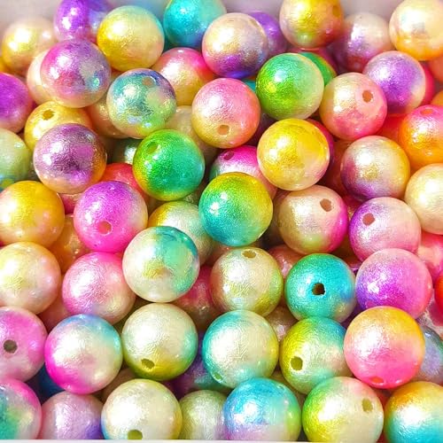 Mixed Lots Shiny Gradient Iredscent Acrylic Bead DIY Beading Hairband Bracelets Necklace Craft Embelishment (Mixed Colors-Gradient Iredscent) - color: Mixed Colors-Gradient Iredscent