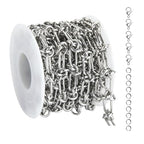 UMAOKANG 2 Meters Stainless Steel Chain for Jewelry Making Buckles Link Paperclip Chain on Spool Jewelry Making Chain DIY Supplies Findings - color: Knot (Steel)