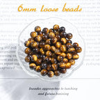 6mm Natural Gemstone Round Yellow Tiger Eye Loose Beads for Jewelry Making Bracelets Necklace Earrings Art Craft (60-62pcs/strand) - color: Yellow Tiger Eye, size: 6mm (15"/Strand)
