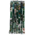 Natural Moss Agate Rectangle Tube Beads 4x13mm 38cm/str Loose Semi Gemstone Stone Beads for Making Bracelets Necklace Earrings - color: Moss Agate, size: 4x13mm Rectangle